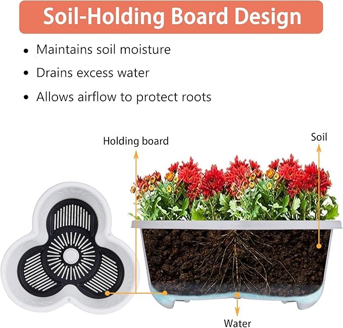 VECELO 7 Tier Vertical Garden Planter Self Watering Stackable Planters with Wheels for Strawberries Herbs Flowers Vegetables White