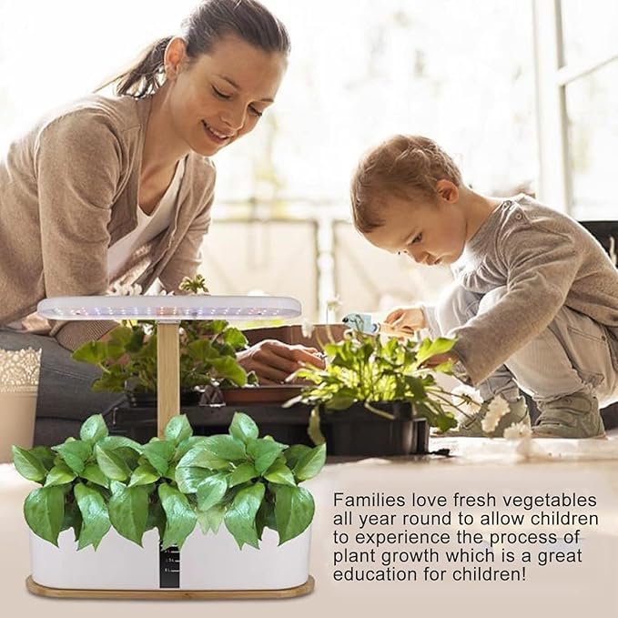 Hydroponics Growing System Plant Grow Light 10 Pods Hydroponics Growing System with LED Grow Light Height Adjustable for Home Kitchen Gardening