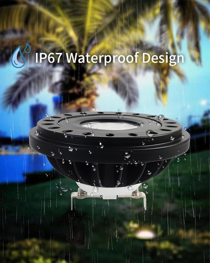 Cheopha Premium PAR36 LED Landscape Bulbs Heavy-Duty Aluminum 16 Color Presets &amp 4 Color Changing Modes IP67 Spotlights Flood Lights 7W 12V for Patio Driveway Christmas Lighting 1-Pack