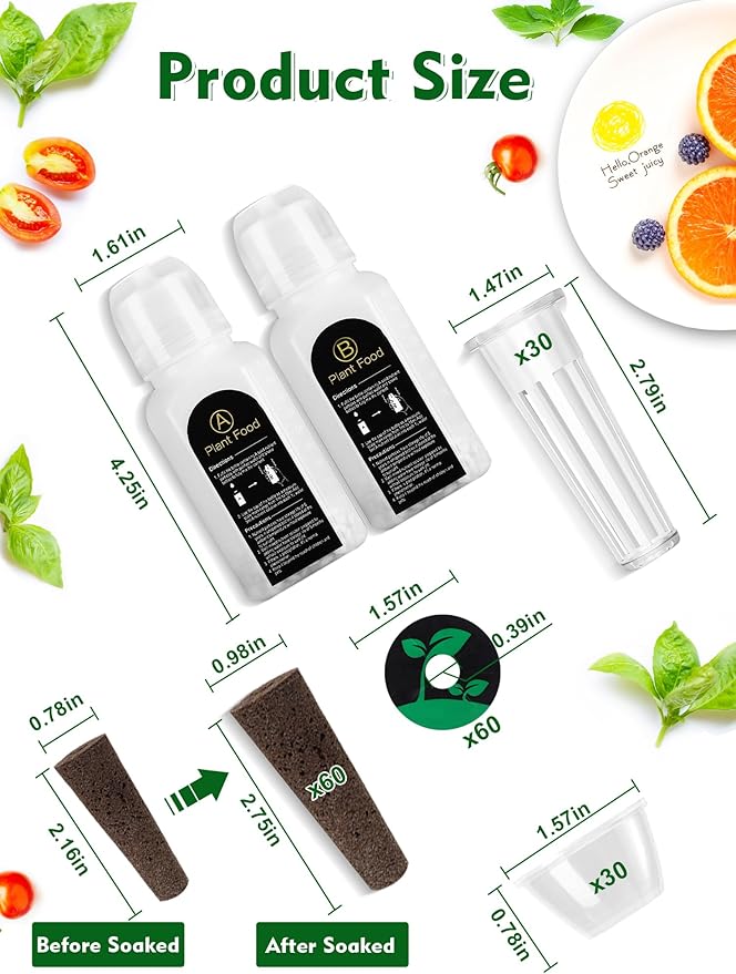 16 Pods Hydroponics Growing System Kit &amp Seed Pod Kit 182 pcs