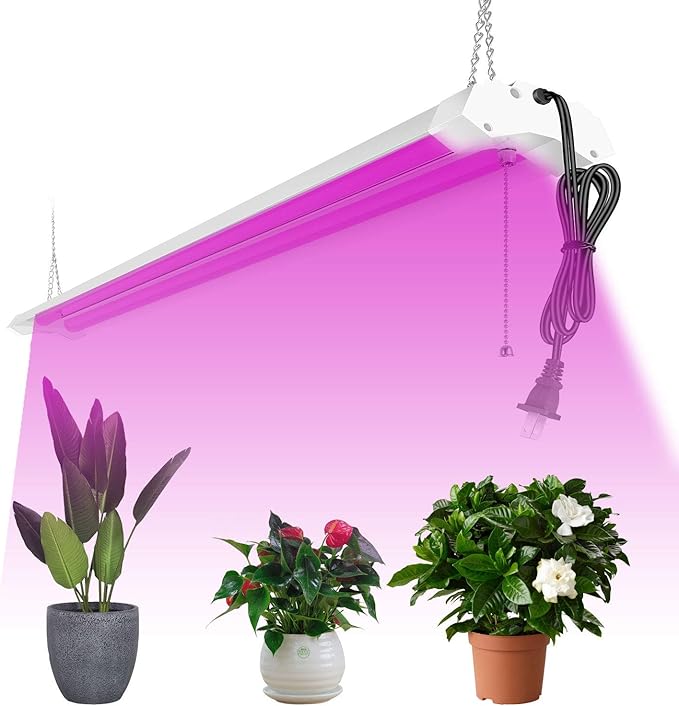 AntLux 4FT LED Grow Lights 50W Full Spectrum Integrated 4 Foot Growing Lamp Fixtures for Greenhouse Hydroponic Indoor Plant Seedling Veg and Flower Plug in on/Off Pull Chain Included 4 Pack