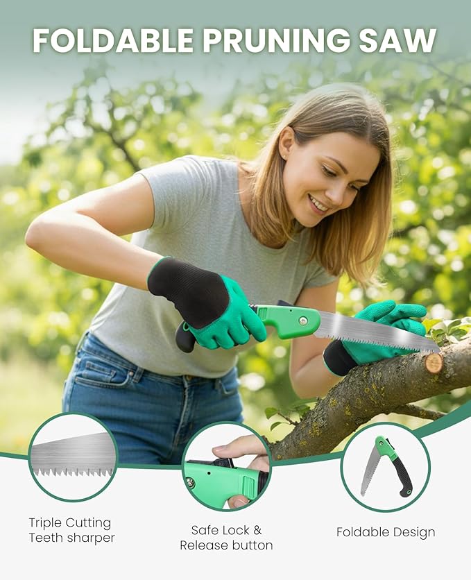 Gardening Tools - 10 Piece Heavy Duty Gardening Hand Tools Stainless Steel Garden Tools with Wooden Handle Storage Garden Bag Gardening Gifts for Women and Men