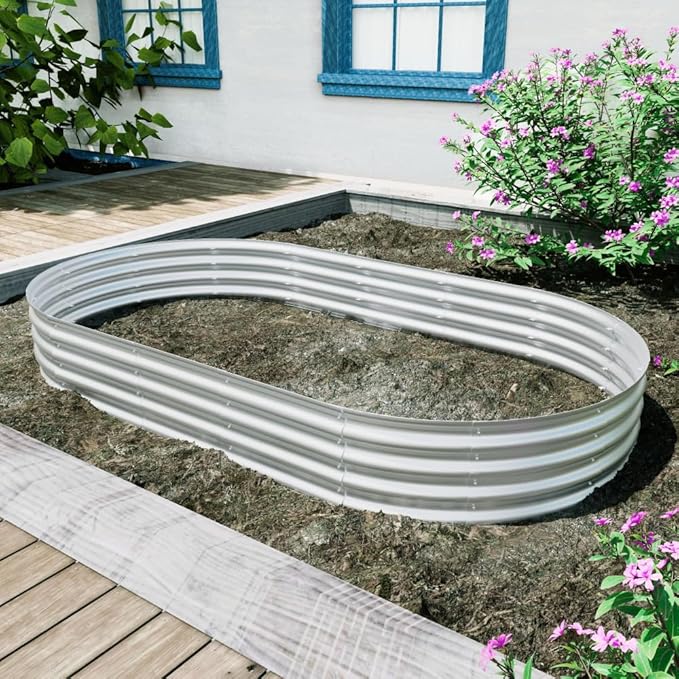 Heavy Duty Galvanized Steel Raised Garden Bed for Outdoor Vegetables Flowers and Herbs – Rust Resistant Durable &amp Easy to Assemble (1Pcs 8x4x1ft)