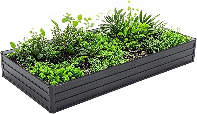 Galvanized Raised Garden Beds Outdoor 8×4×1 ft Planter Raised Beds for Gardening Vegetables Flowers