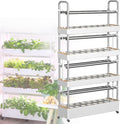 Hydroponics Growing kit with LED Grow Light48/64 /90/120 Holes Plants Vertical Hydroponics Tower KitsPvc Plant Growing Systemsfor HerbsFruits Vegetables120hole
