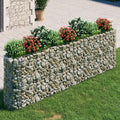 Gabion Raised Bed Galvanized IronRaised Flower BedsGardening PlantersMultifunctional Raised BedPlant Privacy FenceGreenhouse Planterfor GardensPatiosalconiesTerraces129.9x19.7x39.4