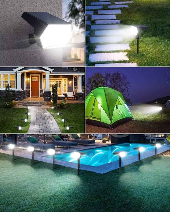 Solar Spot Lights Outdoor 108 LEDs Super Bright Light for Landscaping IP65 Waterproof Solar Landscape Spotlights with 4 Modes Solar Powered Garden Lights for Patio Yard Driveway Walkway (6 Pack)