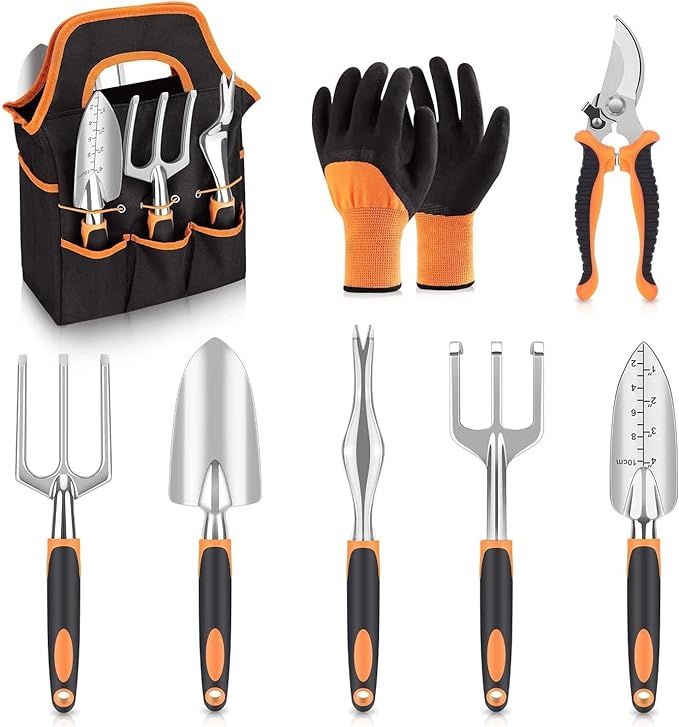 42Pcs Garden Tools Set Garden Tools Set Gardening Tools Set(Orange 8 Piece Set of Beaded Gloves)