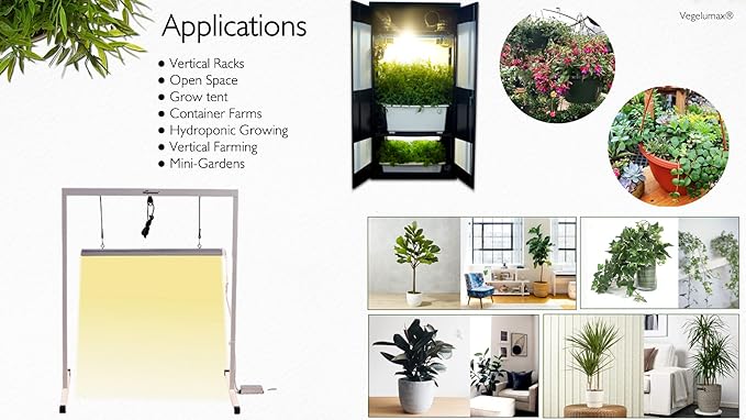 50W LED 2 feet Grow Light Lamp with Stand Rack CRI90+ for Horticulture Indoor Plant Growth Veg Flowering FruitingFull Spectrum 3300KIron Pipe FrameAluminum Heat SinkHeight Adjustable