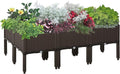 6 Pcs Raised Garden Bed Kit Elevated Self Watering Planter Boxes with Drainage Holes for Outdoor Flowers Vegetables and Herbs