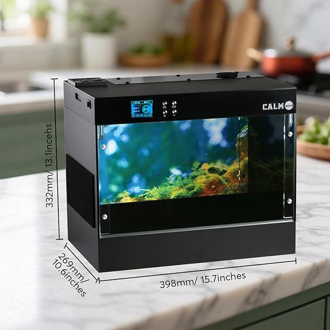 Smart Mushroom Grow Box with Humidity &ampTemperature Monitoring SensorMushroom Grow Chamber with Grow LightSmart Monotub Mushroom Growing Kit 16x11X13 inches with HD LCD ScreenStill Air Box