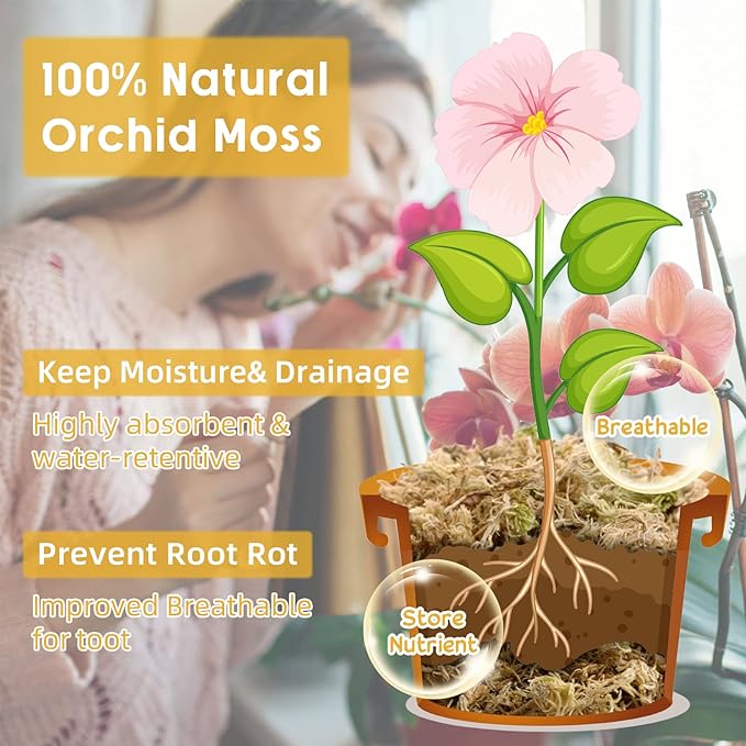 Legigo 3.3LBS Premium Sphagnum Moss for Plants- 60QT Natural Succulent Carnivorous Plant Moss Dried Long Fiber Orchid Moss for Orchid Repotting Succulent Sarracenia Potted Plants Gardening &amp Rept