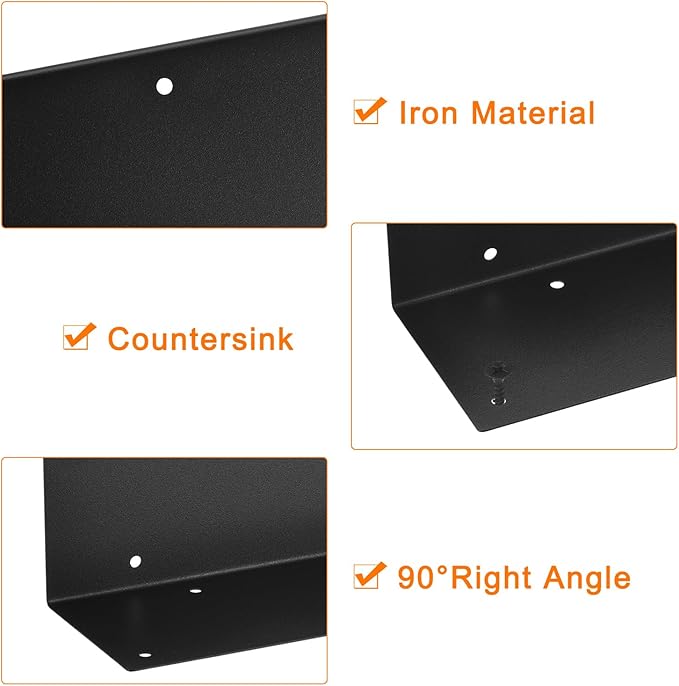 uxcell 12pcs Raised Garden Bed Corner Brackets for 12''-16'' Bed Metal Garden Corner Bracket for Furniture Flower Vegetable Planter Garden Black