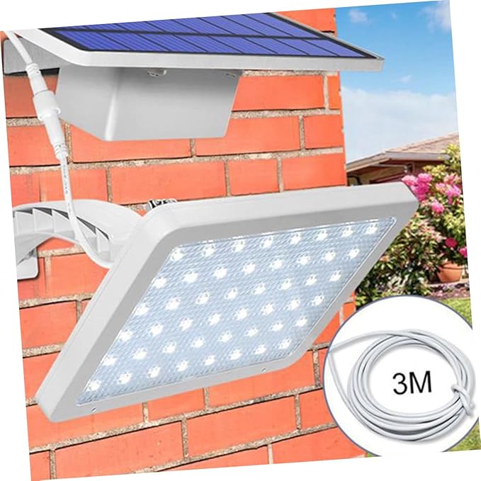Angoily Outdoor Led Solar Lights 48 Led Beads Waterproof White Landscape Light Wall Mount Garden Pathway Auto On/Off Easy Install