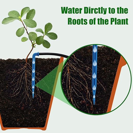 Solar Automatic Drip Irrigation Kit System JIYANG Solar Powered Auto Easy DIY Watering Device Supported Pots Plants 6 Timing Modes with Anti-Siphoning Device (Supported 10 Pots 6Timing Modes)