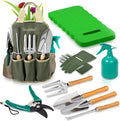 Scuddles Premium Gardening Kit for Women – 10 Stainless Steel Tools with Ergonomic Handles Tote Bag Kneeling Pad Shears Gloves Rake Trowel &amp Shovel – Garden Set for Planting Pruning &amp G