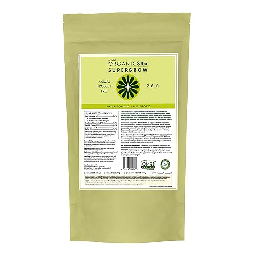 Supergrow 7-6-6 Fertilizer Powder for Plants/Gardening 1.25lb - Water-Soluble Powder Grow Bigger Yields - Ideal for All Vegetables Fruits Flowers or Trees