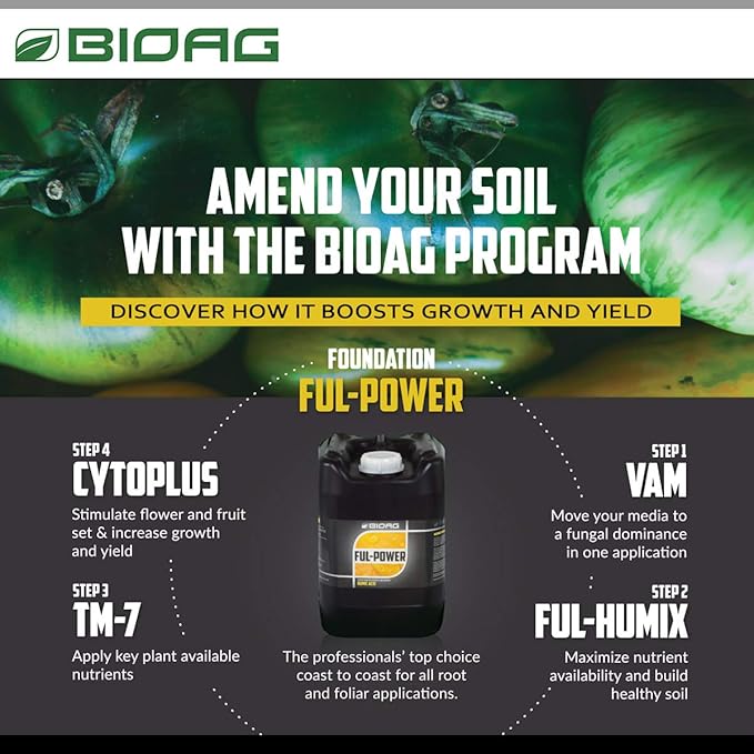 BioAg Ful-Power Humic Acid Plant Supplement OMRI Listed 1-Quart