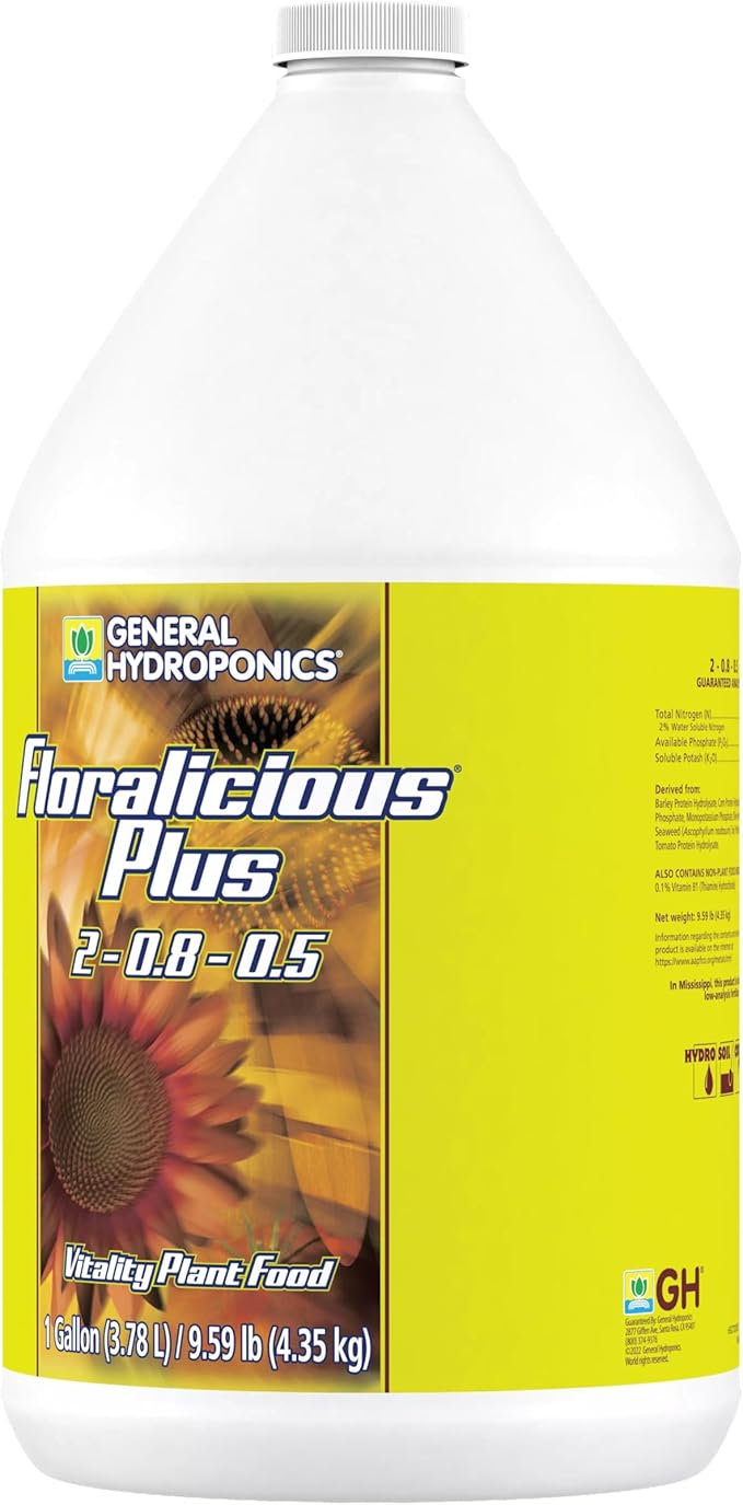 General Hydroponics Floralicious Plus Vitality Plant Food 2-0.8-0.5 1 gal.