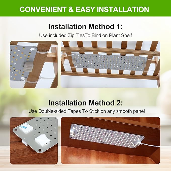 10Panel Grow Lights for Indoor Plants Seed Starting Veg Pot Plants Bonsai with Timer 4/8/12/16/20H Ultra-Thin Under Cabinet &amp Shelf Full Spectrum LED Plant Growing Lamp Multi-Panels Free Con