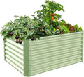 Galvanized Raised Garden Bed Box Outdoor 24 Tall Raised Garden Beds Outdoor Garden Planter Raised Beds for Gardening Outdoor Raised Metal Raised Garden Beds for Vegetables 48X36X24 Sage Green