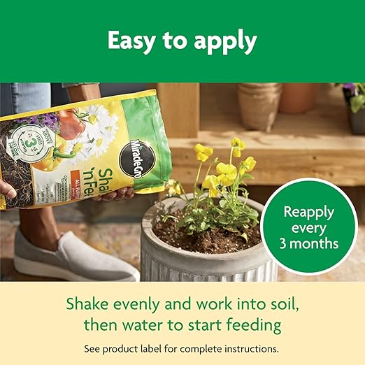 Miracle-Gro Shake 'N Feed All Purpose Plant Food - Outdoor and Indoor Plant Food for In-Ground and Containers Feeds for up to 3 Months 8 lbs.