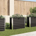 Anthracite Galvanized Steel Raised Garden Bed 39.4 in - Durable Steel Planter for Garden Patio Landscape &amp Retaining Wall - Mesh Fencing