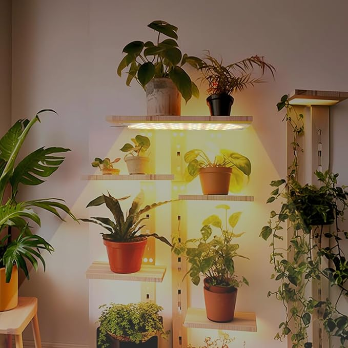 Grow Light40W Ultra-Thin Panel Grow Lights for Indoor Plants316LEDs Full Spectrum Grow Lights for Under Cabinet Plant Grow Lamp with 3/9/12H Timer10 Dimmable Levels for Plants Growing (4pcs)