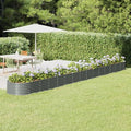 Garden Raised Bed Grey Welded Steel Wire Bed Durable Galvanized Fencing for Patio Landscape &amp Garden - 244.1 x 244.1 x 14.2 in