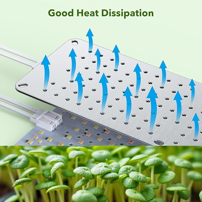 Full Spectrum 1920 LEDs Grow Lights 100W Plant Grow Lights for Indoor Plants with Daisy Chain Function Sunlike Spectrum4/8/12/16/20H Timer for Seed Starting(Pack10)