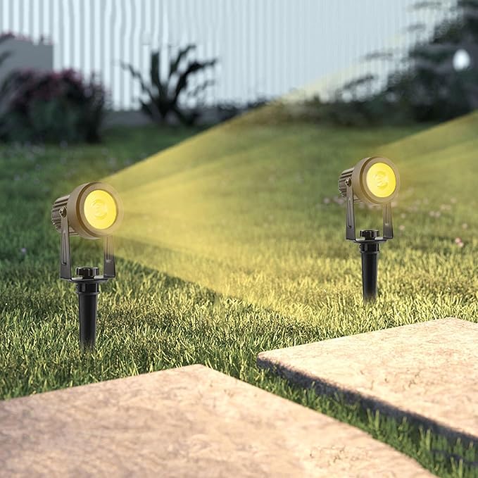 6in1 3000kOutdoor Landscape Lighting 6In1 Pack Outdoor Spot Lights LED Landscape Lighting for Yard Plant Lawn Garden IP65 Waterproof 3000K Warm White