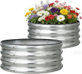 VSGDISTL Galvanized Raised Garden Bed Kit Outdoor2x2x1ft Round Metal Garden Planter Raised Beds for Vegetables Flowers Herb