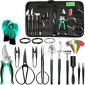 24 pcs Multifunctional Garden Tool Set New Stainless Steel Succulent Pruning Weeding Scissors Glove Liner Potting Tools with Hard Case