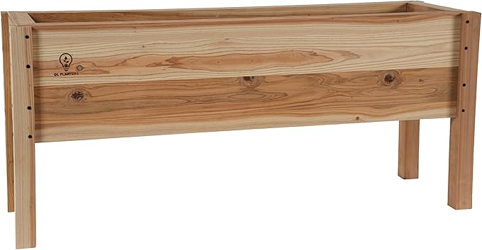 44 x 12 Cedar Raised Garden Bed Planter Box – Premium Tongue &amp Groove Cedar Wood Built-in Drainage – Easy Assembly – Outdoor Planter for Vegetables Herbs Flowers