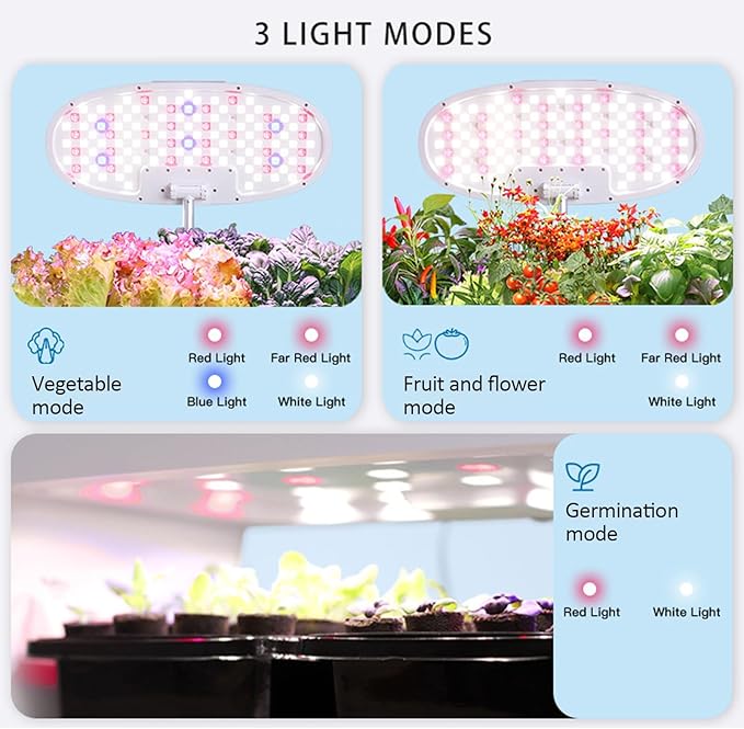 Aeroponic Tower Garden System 16 Holes Hydroponic Tower Hydroponics Tower with 24W Full Spectrum LED Grow Light 3 Light Modes for Home/Office/School White