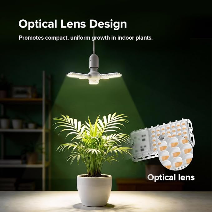 SANSI Grow Lights for Indoor Plants 30W with Timer 180° Adjustable Wings LED Pendant Plant Lights for Indoor Growing High PPFD Full Spectrum 16.4FT Power Cord for Tall Large Plants