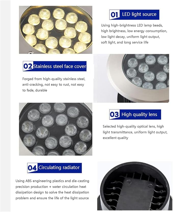 LED Underground Light Outdoor Ground Light Waterproof IP66 AC85-265V LED Buried Lamp for Walkway Courtyard Scenic Area Park Garden Landscape Lights