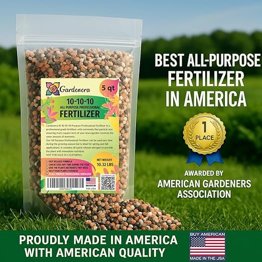 𝐁𝐄𝐒𝐓𝐒𝐄𝐋𝐋𝐄𝐑 10-10-10 Plant Fertilizer Slow Release | 10 10 10 All Purpose Fertilizer for Fruit Trees Evergreens Vegetables Arborvitae Fig Trees Shrubs Pines Oaks Flowers [4 Quarts]
