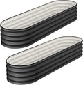 Raised Garden Bed 2 Pcs Large Galvanized Raised Bed for Vegetables 4.5x2x1.5ft Raised Planter Bed with Protective Rubber Edge Heavy Duty Metal Garden Bed for Yard Greenhouse 2 Pack Oval Shape
