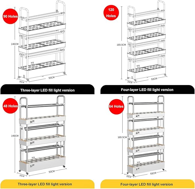 Hydroponic Tower Growing SytemGarden Hydroponic Growing System Vertical TowerIndoor Gardening System48/64 /90/120 Planting Spacesfor Planting Leafy VegetablesStem Vegetables (48hole)