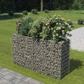 Gabion Raised Bed Silver Galvanized Steel 70.9x19.7x39.4 in Gardening Pots &amp Planters 143558
