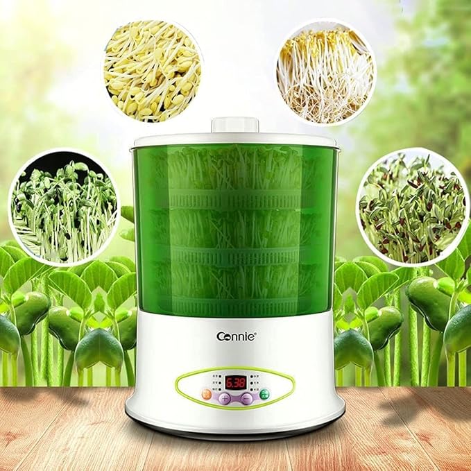 Bean Sprouts Machine LED Display Seed Germination Kit Intelligent Sprouting Machine Suitable for Seeds Microgreens Growing Tool
