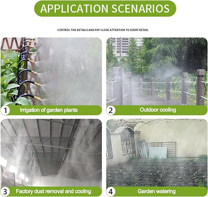New drip Irrigation kit Automatic Garden Watering System Quick Connector and 360-degree Bending Dropper atomizing Copper Nozzle Garden Plant Lawn Courtyard Watering System. (Timer)
