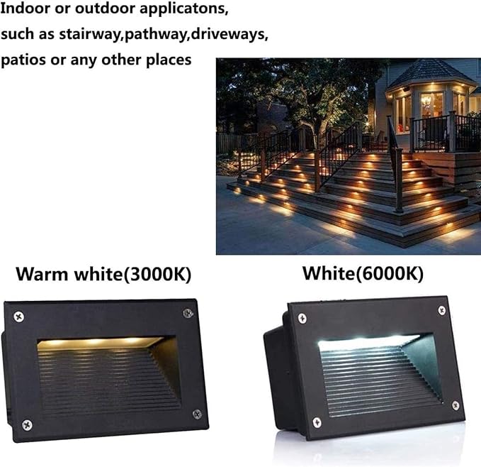IP66 Waterproof Narrow Beam Spotlight - Landscape Lights LED Step Light Recessed Staircase Wall Light 3W for Staircase Garden Passage Landscape Projection Lighting(Yellow24v)