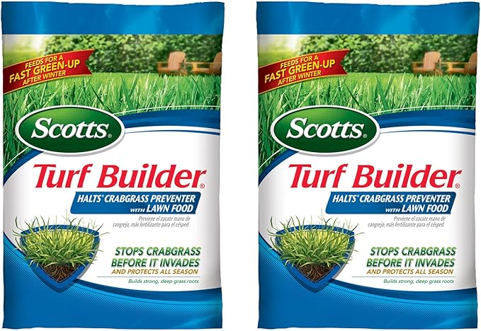 Scotts Turf Builder Halts Crabgrass Preventer with Lawn Food - Pre-Emergent Weed Killer Lawn Fertilizer 15000 sq. ft. 40.05 lbs. (2-Pack)