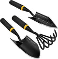 Heavy Duty Stainless Steel Garden Tool Set - Thoughtfully Crafted for Outdoor Patio Use Perfect for Both Men and Women. Includes Gardening Trowel Transplanting Shovel and Hand Cultivators