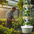 Vertical Hydroponic TowerHydroponic Growing Tower with TankHydroponic Germination Kitwith Hydrating Pump Adapterfor Indoor Herbs Fruits and Vegetables9Layers