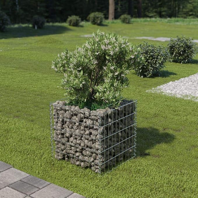 Galvanized Steel Raised Garden Bed 19.7 x 19.7 x 19.7 Outdoor Planter Raised Beds for Flowers Vegetables and Plants Elevated Planter Box Durable and Stable for Patio and Garden Use