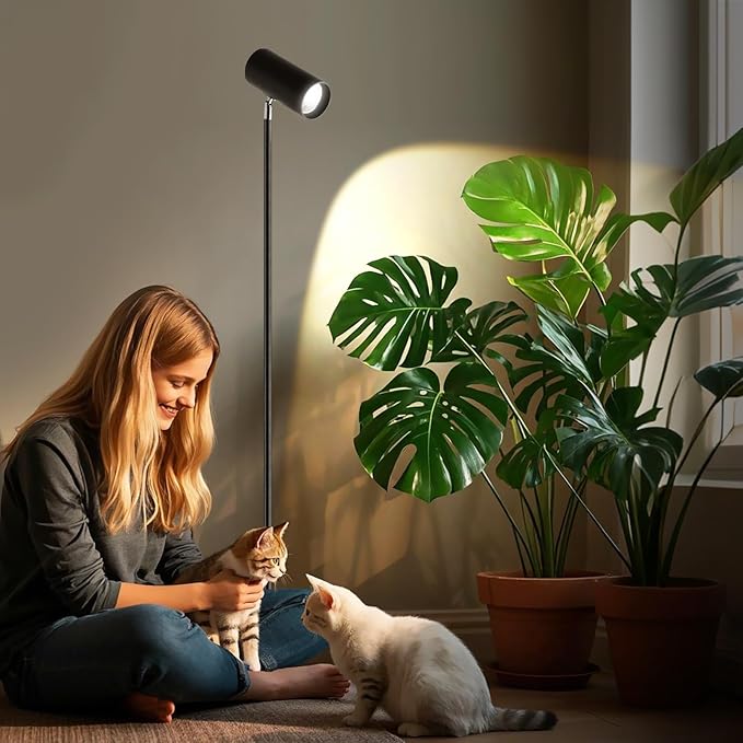 30W Full Spectrum Grow Light Warm White 5000LM High PPFD&ampCRI COB LED Floor Lamp with 6/8/12H Timer Adjustable Height (28-83) &amp Angle Grow Lights for Indoor Plants Succulents &amp Flower