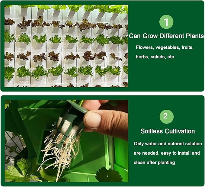 Hydroponic Growing Tower Vertical Planter Tower Hydroponics Growing System Kit for Fruits Vegetables Herbs and Miniature Greens(Medium)